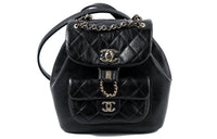 CHANEL Cow Leather Backpack Small Size Women's Black