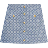 CELINE Mini Skirt In Monogram Chambray Cotton