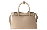 PRADA Leather Shoulder Bag Crossbody Bag Handbag Small Size Women's Light Beige