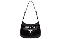 PRADA Cleo Leather Shoulder Bag Women's Black/White