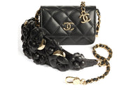 CHANEL Sheepskin Fanny Pack Women's Black