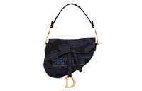 DIOR Polyester Handbag Shoulder Bag Women's Blue Black