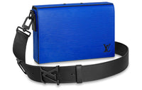 LOUIS VUITTON Epi Textured Leather Messenger Bag Handheld Shoulder Bag Crossbody Bag Regular Men's Blue