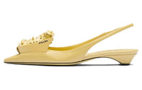 PRADA Floral-appliqué 25mm Slingback Pumps
