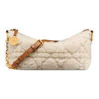 DIOR Sheepskin Shearling Handbag Shoulder Bag Women's Ecru