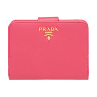 PRADA Calfskin Wallet Small Size Unisex Pink