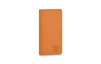 LOUIS VUITTON Brazza Aerogram Leather Wallet Men's Orange