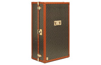 GOYARD Wagon Canvas With Leather Suitcase Storage Box Medium Size Unisex Brown
