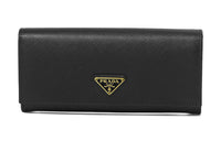 PRADA Leather Wallet Unisex Black