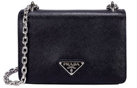 PRADA Saffiano Cow Leather Crossbody Bag, Shoulder Bag Women's Black