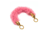 PRADA Metal With Fur Bag Straps Women's Pink