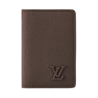 LOUIS VUITTON Leather Card Holder Men's Brown