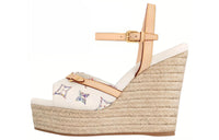 LOUIS VUITTON Helios Strap Sandals 8cm Women's Beige Apricot
