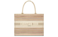 DIOR BookTote Embroidery Handbag Medium Size Women's Multicolor