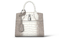 LOUIS VUITTON Matte Nile Leather Handbag Mini Women's Silver