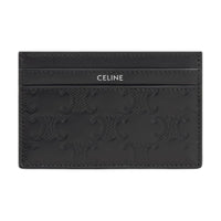CELINE Lambskin Card Holder Men's Black