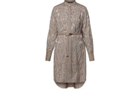 LOUIS VUITTON Bejeweled Pinstripe Shirt Dress