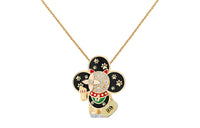 LOUIS VUITTON Vivienne Maneki Neko Pendant 3 Golds Lacquer & Diamonds