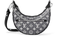 LOUIS VUITTON Loop Denim With Cow Leather Trim Pea Pod Shoulder Bag Handbag Shoulder Bag Women's Gray