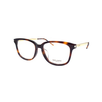 SAINT LAURENT Plate Frame Oval Eyeglass Frames Unisex Tortoiseshell