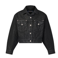 LOUIS VUITTON Cropped Monogram Jacquard Denim Jacket