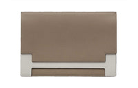 HERMES Calfskin Clutch Unisex Elephant Gray Color