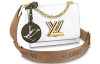 LOUIS VUITTON Twist Leather Twisted Bag Shoulder Crossbody Handbag Small Size Women's White