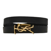 SAINT LAURENT Leather Belts Unisex Black