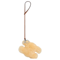 CELINE Triomphe POM-POM Keyring In Shearling And Smooth Calfskin