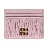 MIU MIU Matelassé Lambskin Card Holder Women's Pink