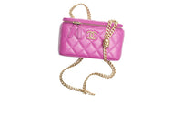 CHANEL Lambskin Shoulder Bag Crossbody Bag Women's Purple
