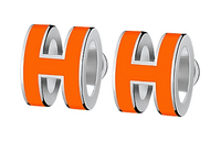 HERMES Stud Earrings Women's Orange