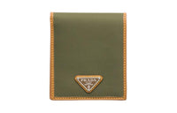 PRADA Recycled Nylon Wallet Men's Army Green & Caramel