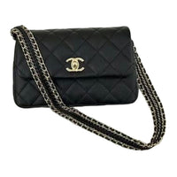 CHANEL Lambskin Crossbody Bag, Shoulder Bag Mini Women's Black