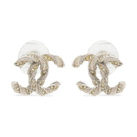 CHANEL Metal Stud Earrings Women's Silver