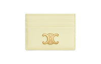 CELINE Triomphe Calfskin Card Holder Women's Light Yellow