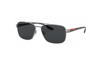 PRADA Metal Irregular Shape Sunglasses Men's Silver