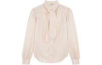 SAINT LAURENT Lavallière-Neck Long-Sleeved Blouse