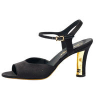 CHANEL Strap Sandals 8.3cm Women's Black