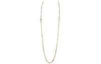 CHANEL Necklaces Women's Gold/Pearl White