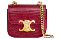 CELINE Triomphe Arc De Triomphe Lambskin Shoulder Bag, Crossbody Bag Mini Women's Rouge Red