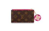 LOUIS VUITTON Soft Grained Cow Leather Card Holder Women's Brown/Pink Multicolor