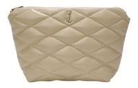SAINT LAURENT Lambskin Envelope Bag Clutches Women's White