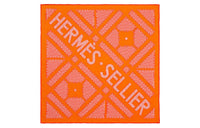 HERMES Silk Scarves Women's Orange/White