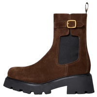 CELINE Triomphe Short Chelsea Boots Women's Brown