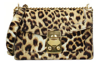 MIU MIU Horse Leather Shoulder Bag Crossbody Bag Women's Beige