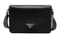 PRADA Leather Shoulder Bag, Crossbody Bag Men's Black