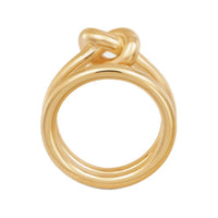 CELINE Knot Double Ring In Brass With Gold Finish