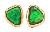 SAINT LAURENT Metal Gemstone Earrings Women's Gold