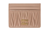 MIU MIU Matelassé Nappa Leather Card Holder Card Holder Women's Light Pink